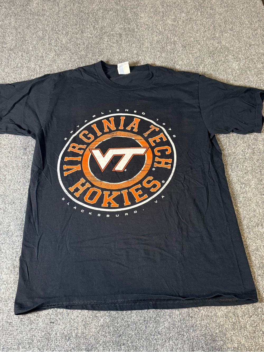 Virginia Tech Hokies Black Logo T-Shirt - Men's Medium